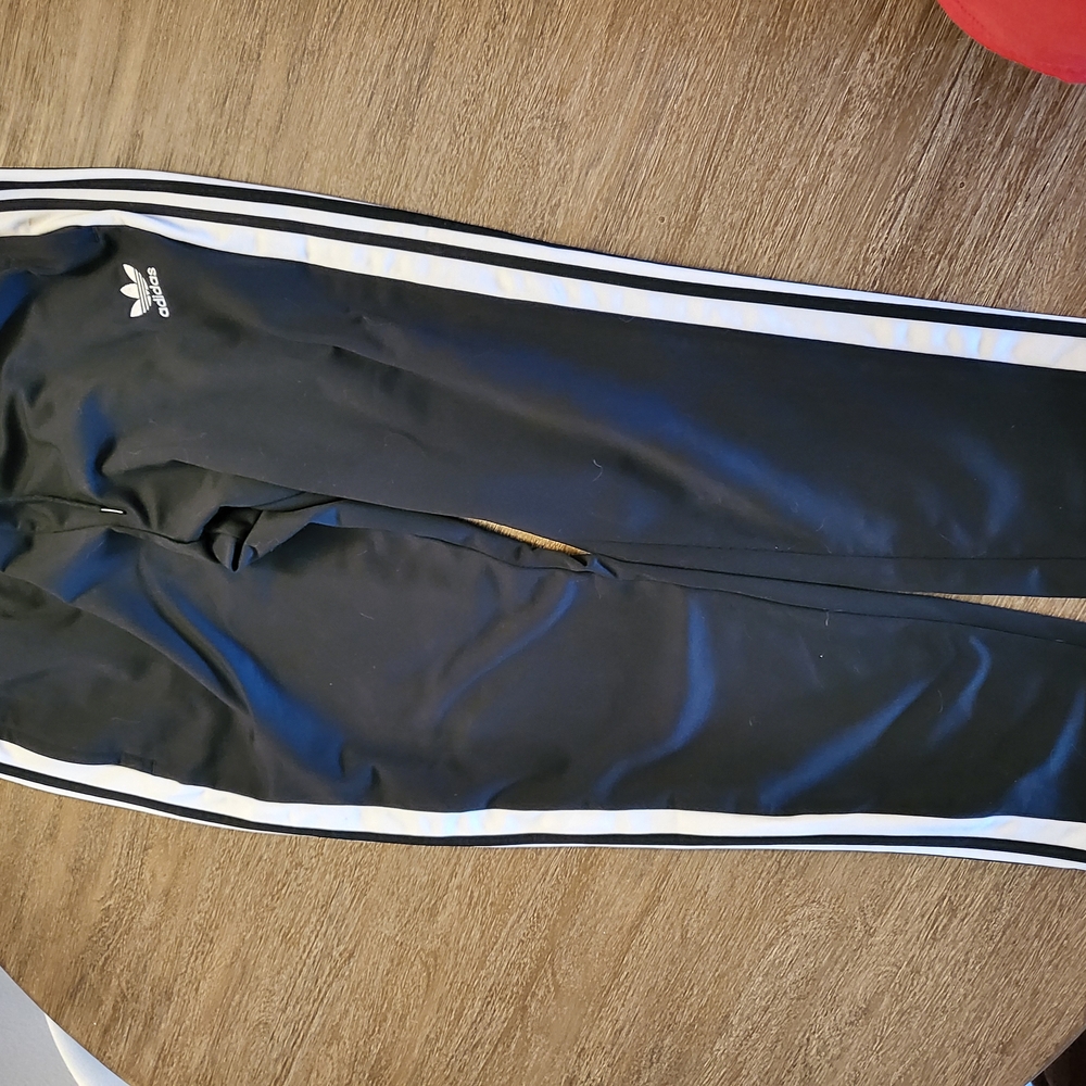 Adidas Black Pants with White Logo